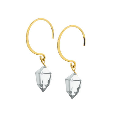 4月誕生石 K10 イエローゴールド クォーツ フック ピアス