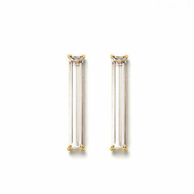 K10 イエローゴールド クォーツ ピアス