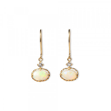 10月誕生石 K10 イエローゴールド オパール フック ピアス