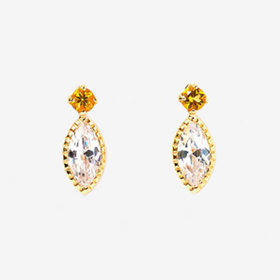 【ドラマ着用】11月誕生石 K10 イエローゴールド シトリン ピアス