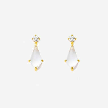 4月誕生石 K10 イエローゴールド クォーツ しずく ピアス