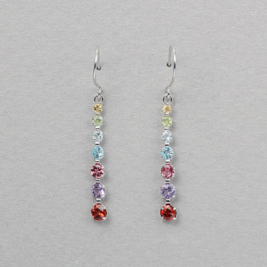 【WEB限定】K10 ホワイトゴールド マルチカラー フック ピアス