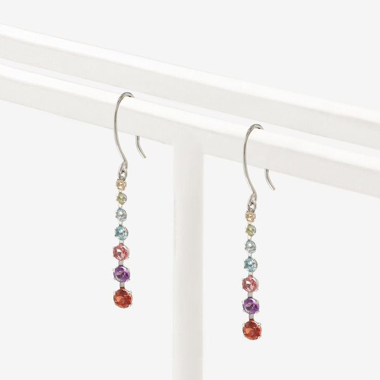 ESTELLE エステール 【WEB限定】K10 ホワイトゴールド マルチカラー フック ピアス ホワイトゴールド