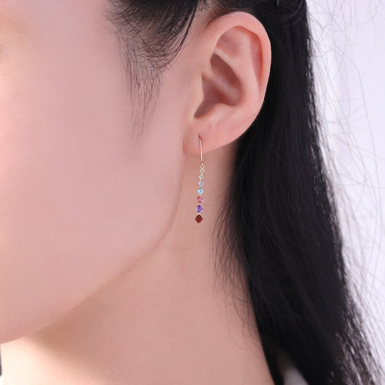 ESTELLE エステール 【WEB限定】K10 イエローゴールド マルチカラー フック ピアス イエローゴールド