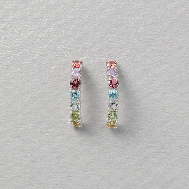 【WEB限定】K10 ホワイトゴールド マルチカラー ピアス