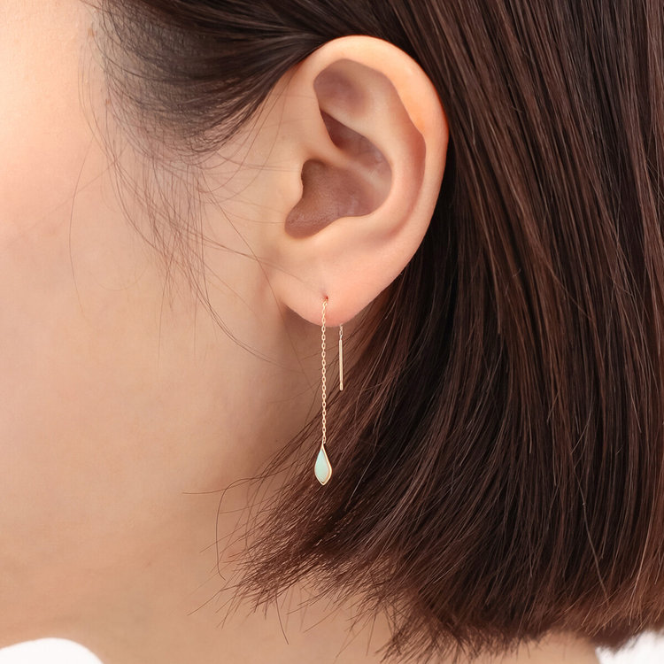 ESTELLE エステール 10月誕生石 K10 イエローゴールド オパール アメリカン ピアス イエローゴールド