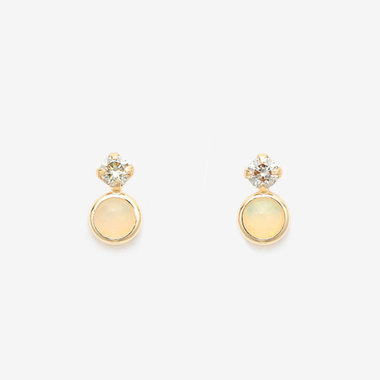 【WEB限定】10月誕生石 K10 イエローゴールド オパール ピアス