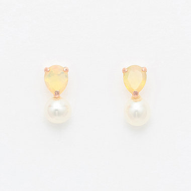 【WEB限定】10月誕生石 K10 ピンクゴールド オパール ピアス