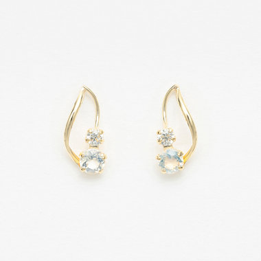 【WEB限定】K10 イエローゴールド ラブラドライト ピアス