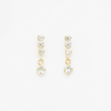 【WEB限定】3月誕生石 K10 イエローゴールド アクアマリン ピアス