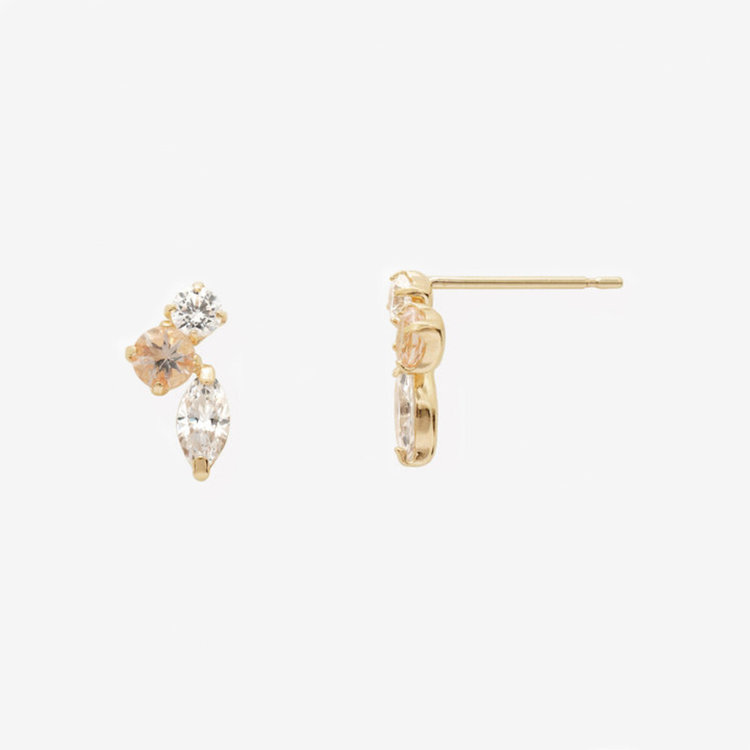 ESTELLE エステール 4月誕生石 K10 イエローゴールド モルガナイト ピアス イエローゴールド