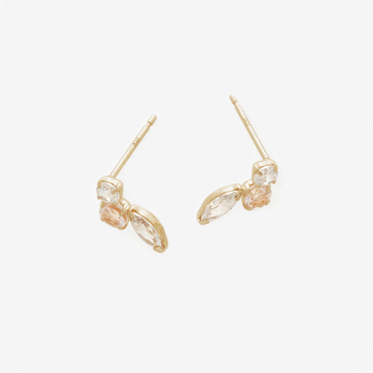 ESTELLE エステール 4月誕生石 K10 イエローゴールド モルガナイト ピアス イエローゴールド