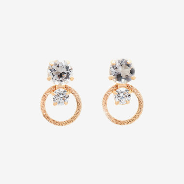 4月誕生石 K10 イエローゴールド モルガナイト ピアス