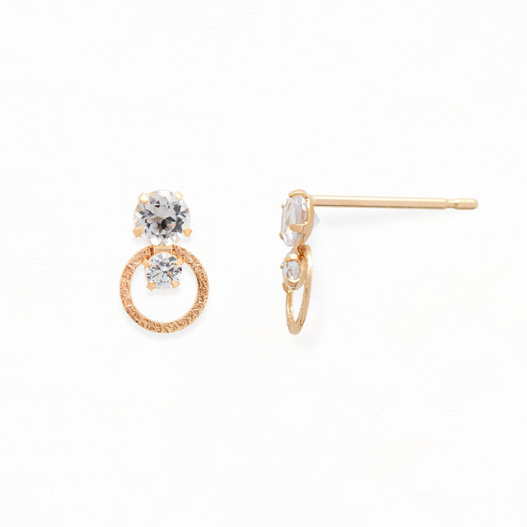 ESTELLE エステール 4月誕生石 K10 イエローゴールド モルガナイト ピアス イエローゴールド