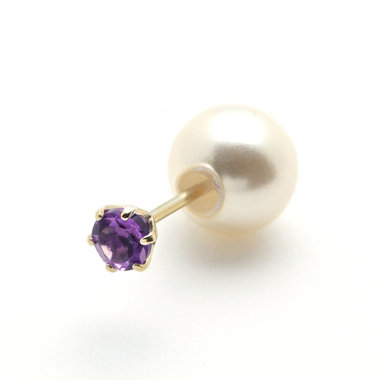 【公式サイト限定】2月誕生石 K10 イエローゴールド アメジスト ピアス ※片耳用