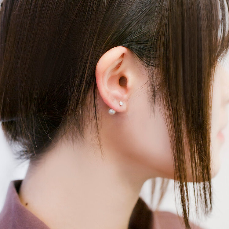 ESTELLE エステール 【公式サイト限定】6月誕生石 K10 イエローゴールド ムーンストーン ピアス ※片耳用 イエローゴールド