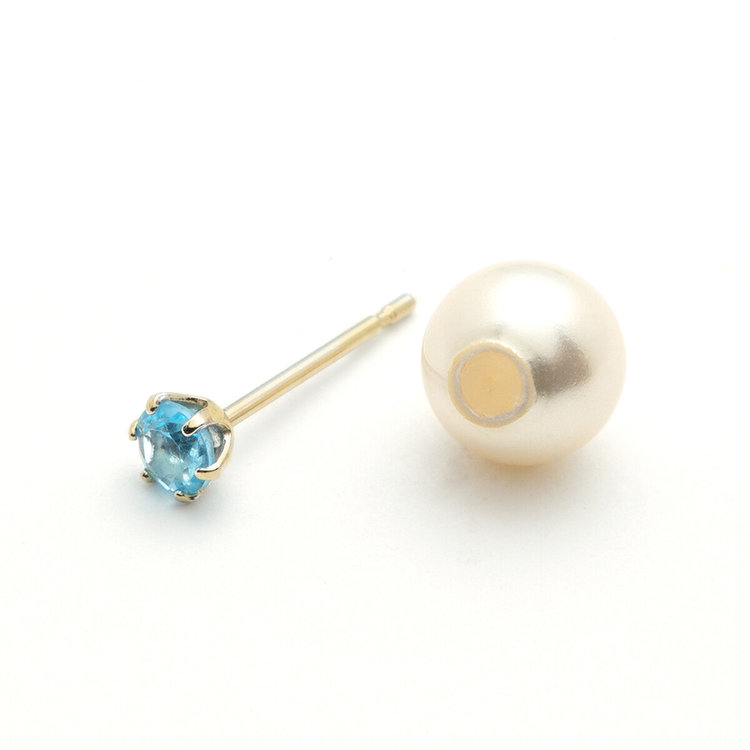 ESTELLE エステール 【公式サイト限定】11月誕生石 K10 イエローゴールド ブルートパーズ ピアス ※片耳用 イエローゴールド