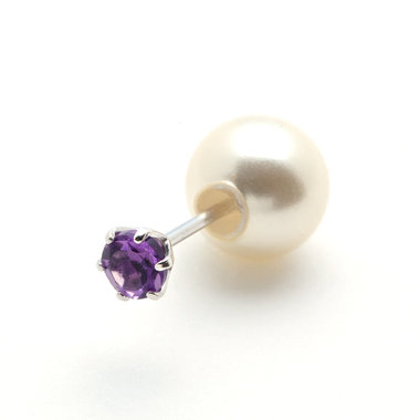 【公式サイト限定】2月誕生石 K10 ホワイトゴールド アメジスト ピアス ※片耳用