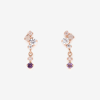 K10 ピンクゴールド マルチカラー ピアス