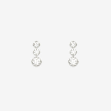 K10 ホワイトゴールド キュービックジルコニア ピアス