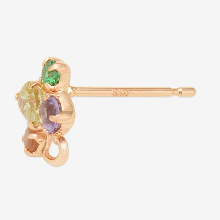 ESTELLE エステール 2月誕生石 K10 ピンクゴールド ライトアメジスト ハート ピアス ピンクゴールド