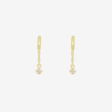 4月誕生石 K10 イエローゴールド モルガナイト ピアス