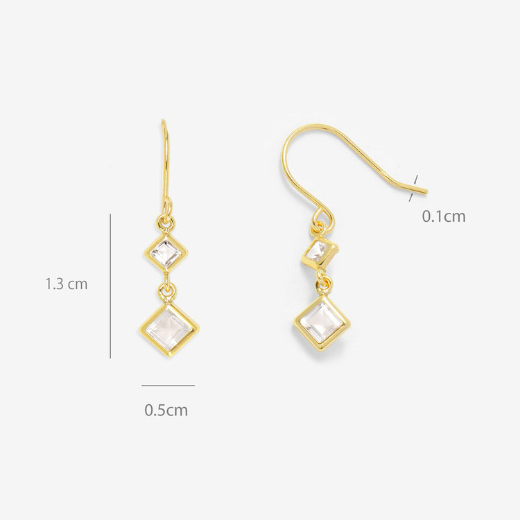 ESTELLE エステール K10 イエローゴールド ローズクォーツ フック ピアス イエローゴールド