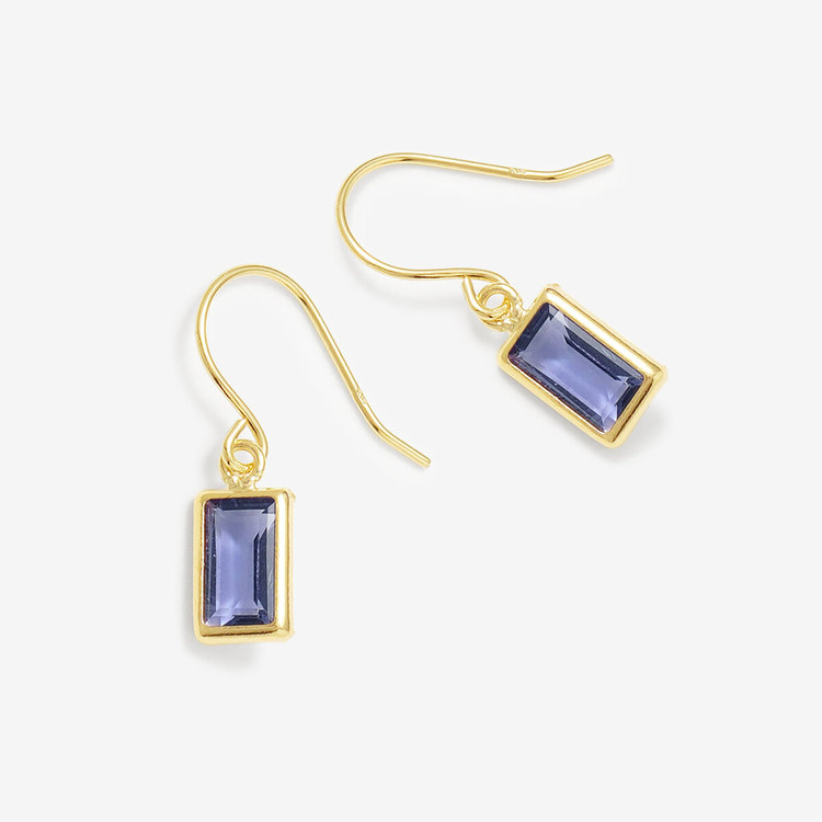 ESTELLE エステール K18 イエローゴールド アイオライト フック ピアス イエローゴールド