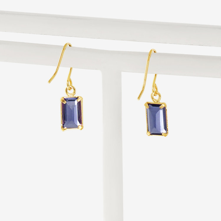 ESTELLE エステール K18 イエローゴールド アイオライト フック ピアス イエローゴールド