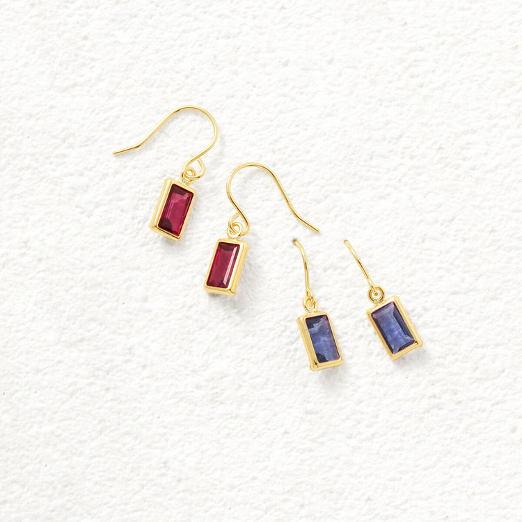 ESTELLE エステール K18 イエローゴールド アイオライト フック ピアス イエローゴールド