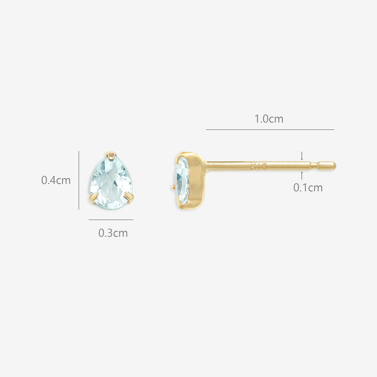 ESTELLE エステール 【WEB限定】3月誕生石 K10 イエローゴールド アクアマリン しずく ピアス イエローゴールド