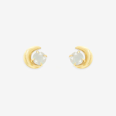 【WEB限定】10月誕生石 K10 イエローゴールド オパール ムーン ピアス
