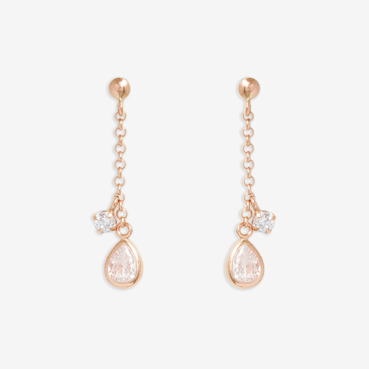WEB限定】K10 ピンクゴールド ローズクォーツ ピアス（0222-8666