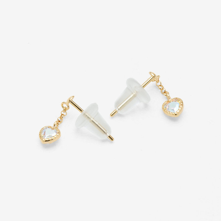 ESTELLE エステール K10 イエローゴールド キュービックジルコニア ハート ピアス イエローゴールド