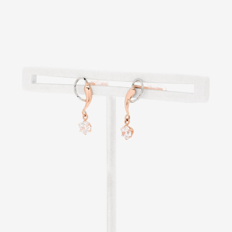 ESTELLE エステール K10 ピンクゴールド/プラチナ キュービックジルコニア ピアス ピンクゴールド