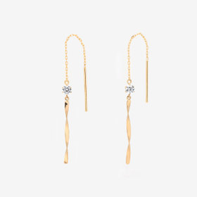 K10 イエローゴールド キュービックジルコニア アメリカン ピアス