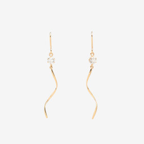 K10 イエローゴールド キュービックジルコニア フック ピアス