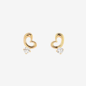 【公式サイト限定】K10 イエローゴールド キュービックジルコニア ハート ピアス