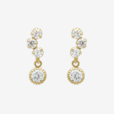 CHIEKO+ ピアス　ゴールドヴェルメイユ　キュービックジルコニア キュービックジルコニア K18ピアス《22T10284》 | 京セラ