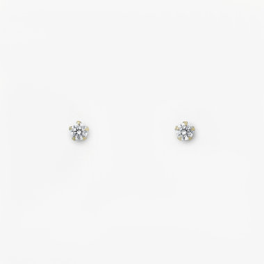 【Ear Jewelry】K18 イエローゴールド キュービックジルコニア ピアス