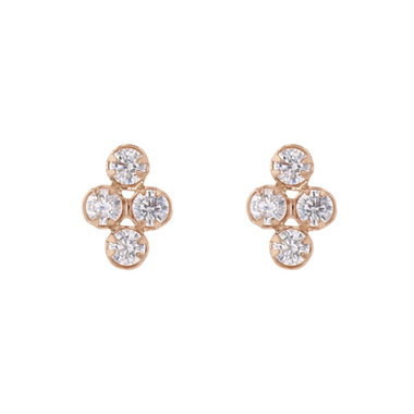 【Ear Jewelry】K18 ピンクゴールド キュービックジルコニア ピアス