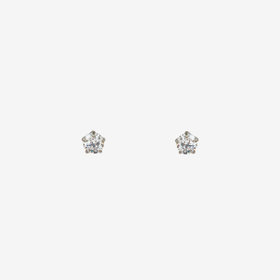 【Ear Jewelry】K18 ホワイトゴールド キュービックジルコニア ピアス（2mm）