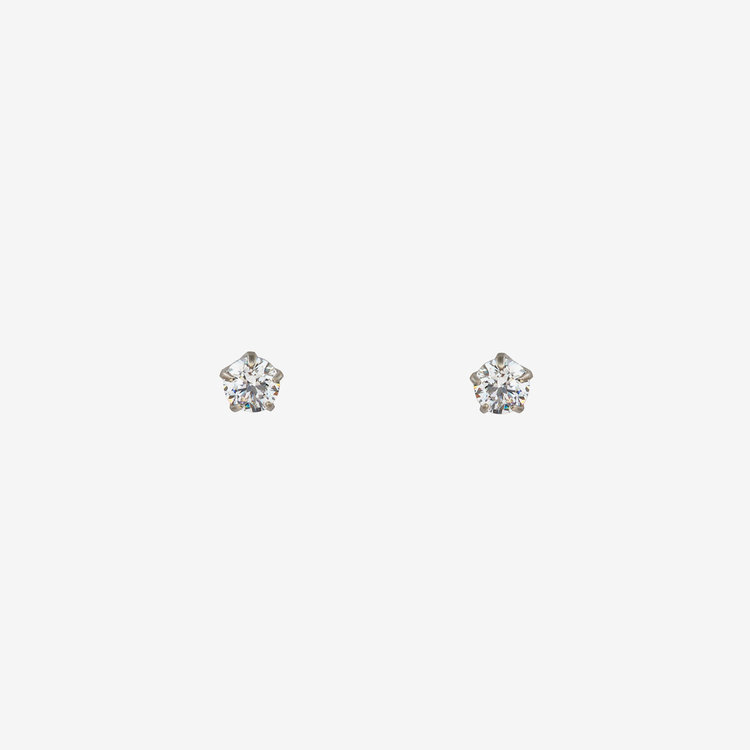 ESTELLE エステール 【Ear Jewelry】K18 ホワイトゴールド キュービックジルコニア ピアス（2mm） ホワイトゴールド