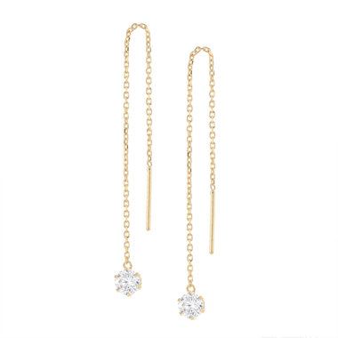 K18 イエローゴールド キュービックジルコニア ピアス（M）