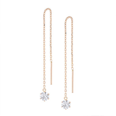 【Ear Jewelry】K18 ピンクゴールド キュービックジルコニア ピアス（M）