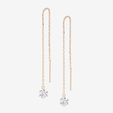 【Ear Jewelry】K18 ピンクゴールド キュービックジルコニア ピアス（M）