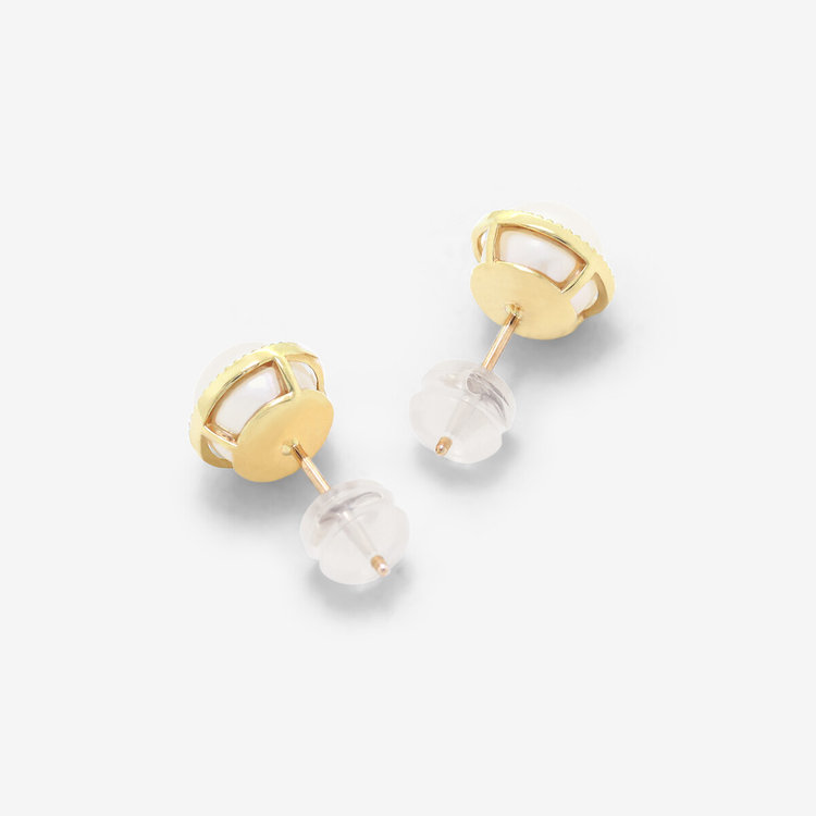 ESTELLE エステール 6月誕生石 K10 イエローゴールド あこや真珠 ピアス イエローゴールド