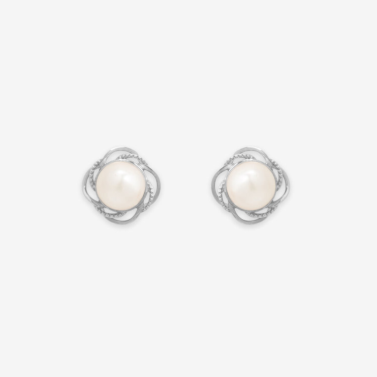ESTELLE エステール 6月誕生石 K10 ホワイトゴールド あこや真珠 ピアス ホワイトゴールド