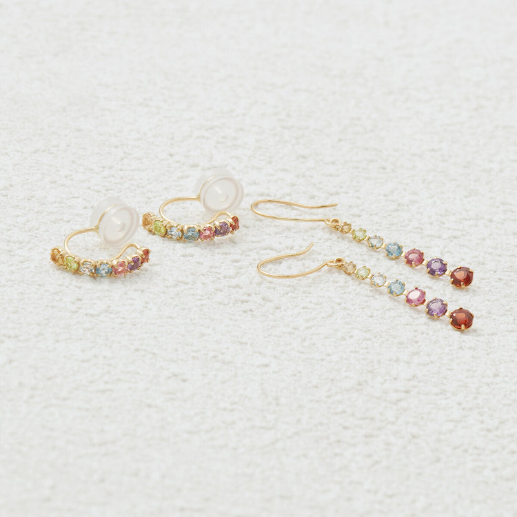 ESTELLE エステール 【WEB限定】K10 イエローゴールド マルチカラー イヤリング イエローゴールド