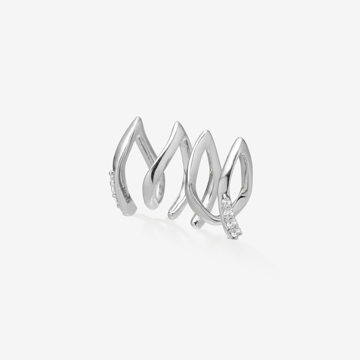 Ear Jewelry】K10 ホワイトゴールド キュービックジルコニア